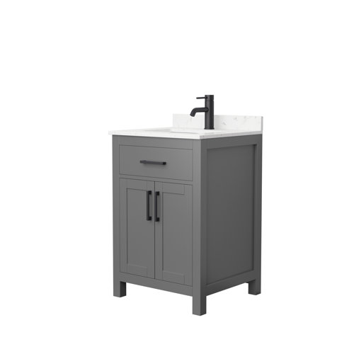 Wyndham Collection Beckett 24'' Single Bathroom Vanity with Cultured